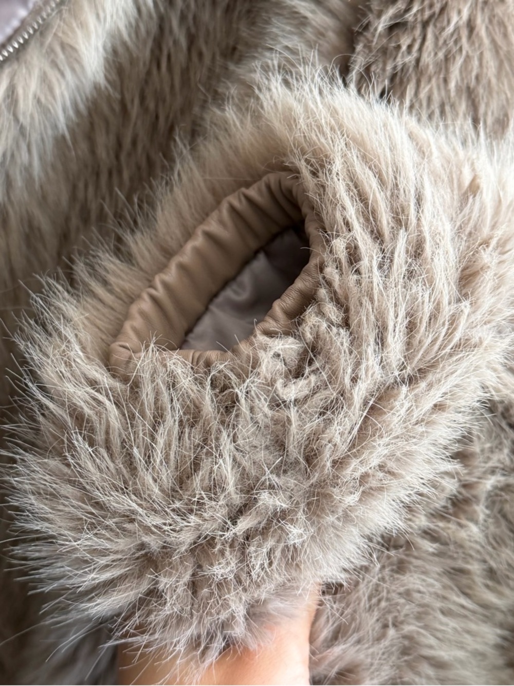 The Frankie Shop Sabrina Faux Fur Coat in Mocha - Picture 7 of 9